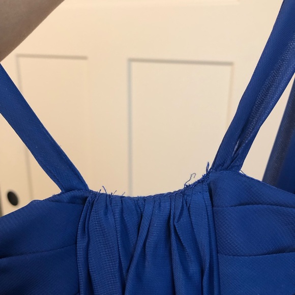 Custom made royal blue floor length gown never worn - Picture 6 of 7